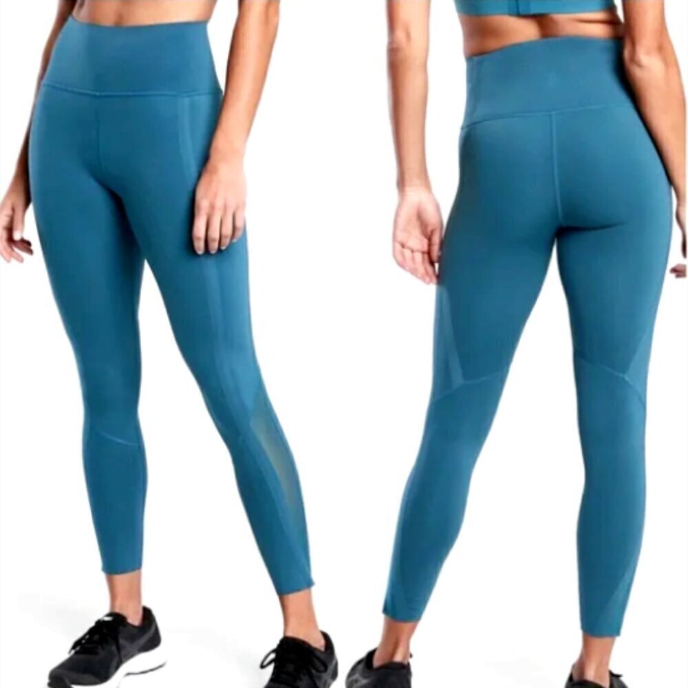 Athleta Sequoia‎ Blue Stretch High Gear 7/8 Tight Legging Size Medium 143P